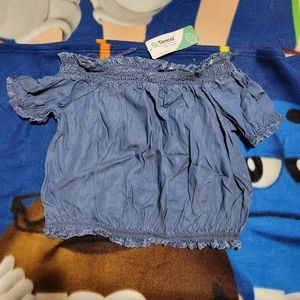 Short sleeve denim cropped top size small